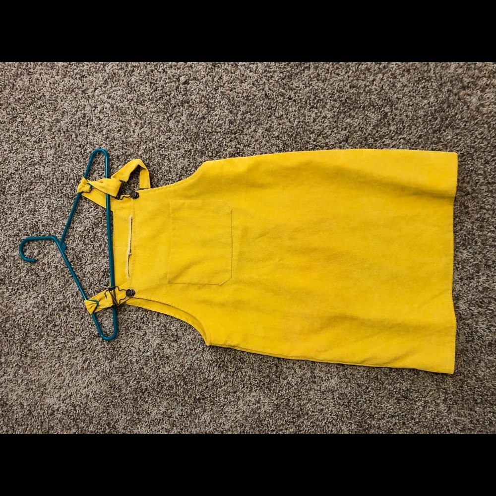 mustard yellow overall dress ROMWE